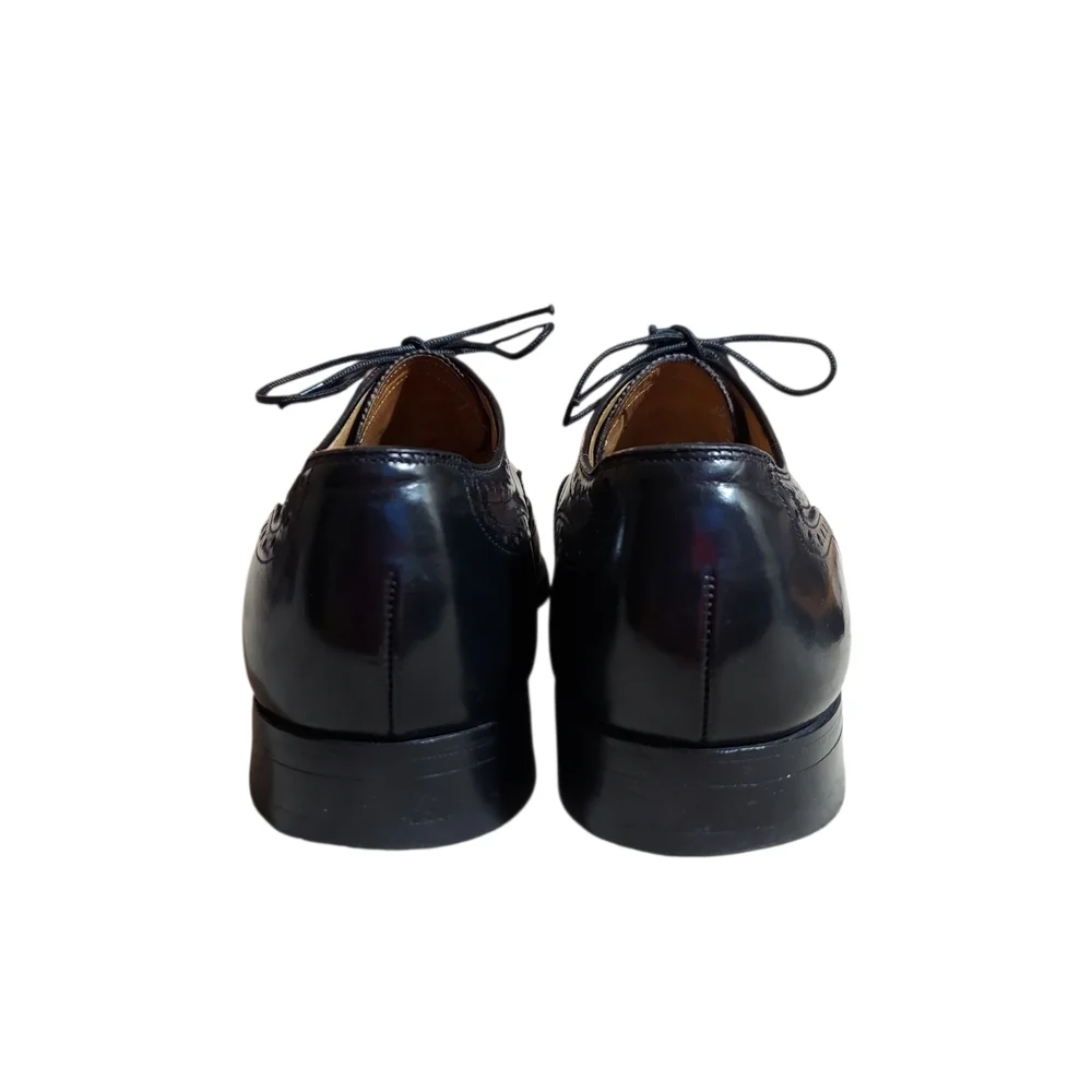 Johnston & Murphy Black Leather Aristocraft Vintage wingtip oxford dress shoes